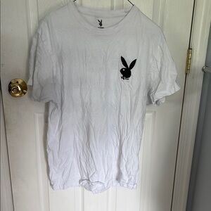 PLAYBOY White Short Sleeve Tee with Iconic Logo